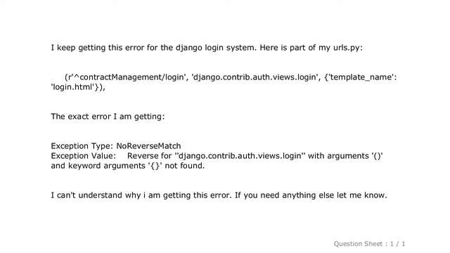Django : NoReverseMatch Error смотреть онлайн
