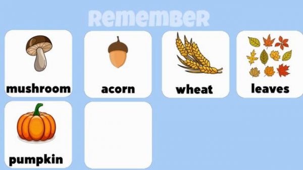 Memory GAME| Autumn Vocabulary| Fall | Learn English