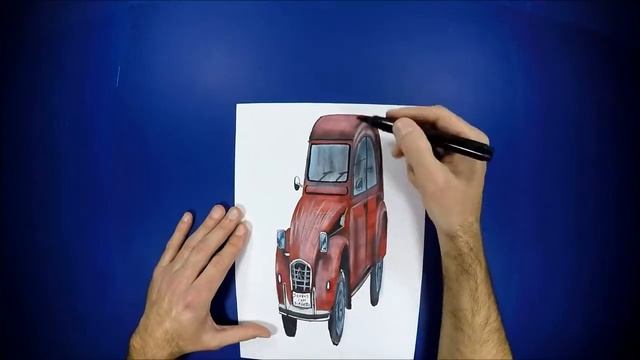 3D РИСУНОК СТАРОГО CITROEN 2CV | КАК НАРИСОВАТЬ 3D CITROEN 2CV НА ОБЫЧНОМ ЛИСТЕ БУМАГИ | DIY
