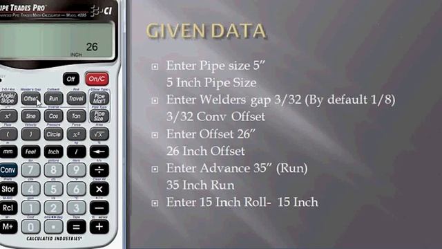 Calculation of the Length and the Bend Angle of a Pipe with the Calculator Pipe Trades Pro смотреть онлайн