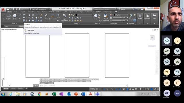 Autocad, hatch, gradient, options, drafting colors, uniform background, object snap settings, osnap смотреть онлайн