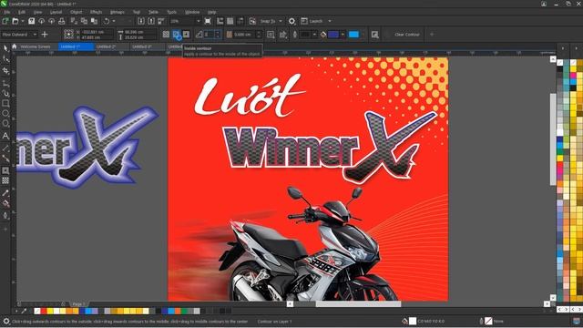 CorelDRAW 2020 | Lesson 14 | Sử dụng hiệu ứng Contour | Use effects, contour effect смотреть онлайн