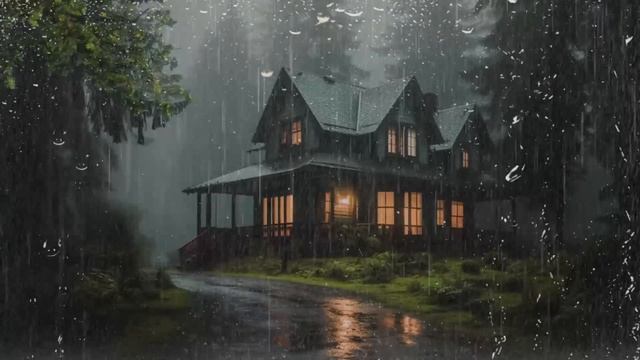 HEAVY RAIN At Night To Sleep Instantly - Night Thunderstorm For Insomnia, Study, Tinnitus Relief