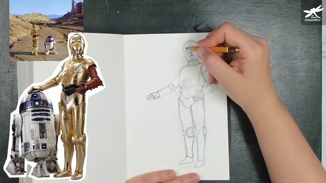 Day1. How To Draw A Star Wars Robots?  Как нарисовать роботов из Звездных воинов?