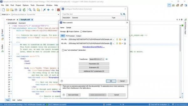 Transforming XML with XSLT using Oxygen