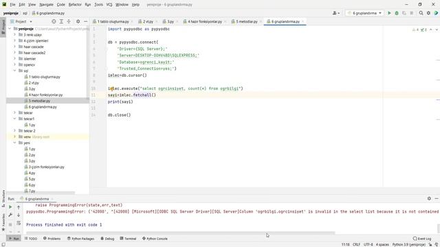 10 - Python ile MS-SQL Python ile Gruplandırma İşlemleri смотреть онлайн
