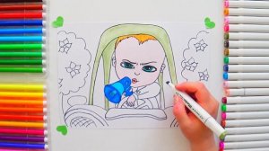 Drawing Boss Baby | Рисуем Босс Молокосос | Dessin et coloriage Boss Baby.