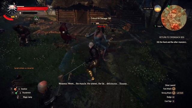 The Witcher 3 Next Gen 4K - Bloody Baron (Gameplay) Basilisk, Fiend, Hanging Baron