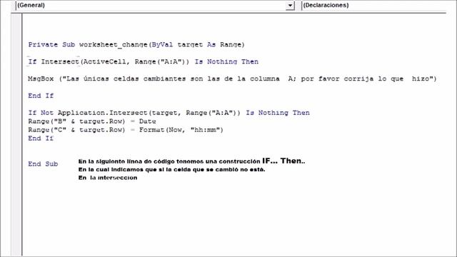 Grabación de fechas y hora con el Evento Worksheet Change y el método Application Intersect, Excel смотреть онлайн
