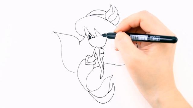 Как нарисовать русалочку Ариэль / Мультик раскраска для детей / Раскрась Ка смотреть онлайн