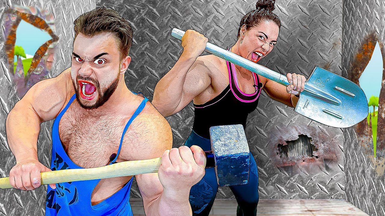 Самый Сильный Человек В Мире VS Самая Сильная Женщина В Мире В Непробиваемых Ящиках ! смотреть онлайн