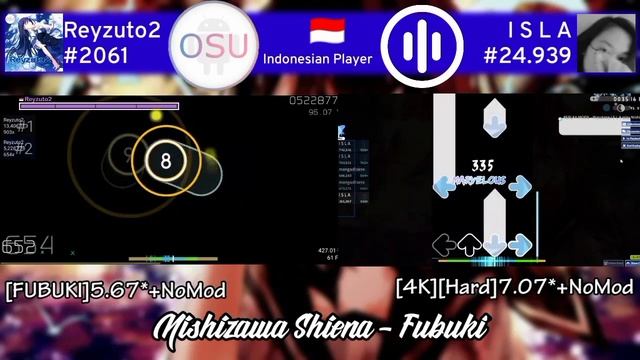 osu!droid x osu!mania Collab|Nishizawa Shiena - Fubuki [with I S L A] смотреть онлайн