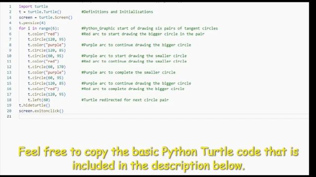 Simple Python Turtle Graphic and Code: Overlapping Circles смотреть онлайн