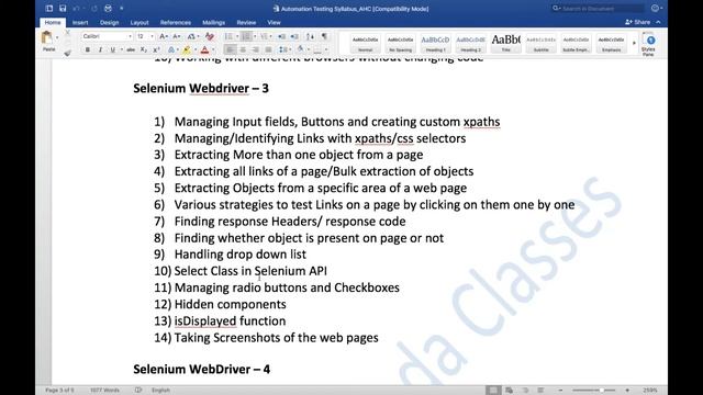 Selenium Automation Syllabus смотреть онлайн