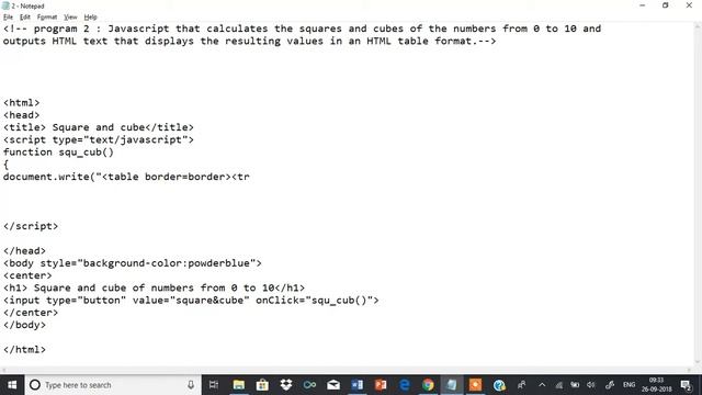 web lab program 2 Design Java that calculates the squares and cubes of the numbers смотреть онлайн