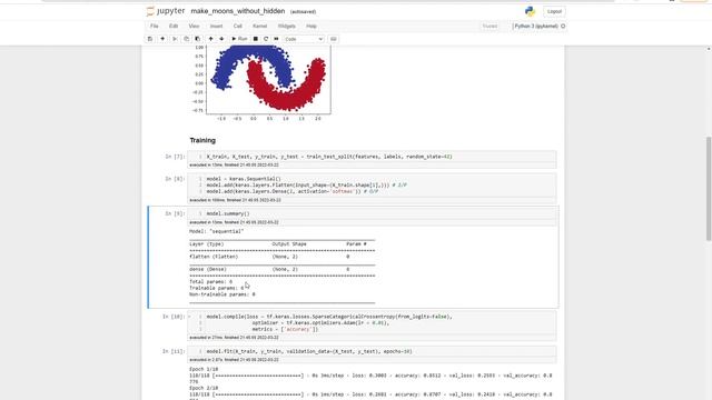 3.8 Deep Learning using Tensorflow - make moons without hidden layers смотреть онлайн