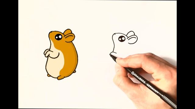 How to draw hamster easy / Как нарисовать хомяка легко смотреть онлайн