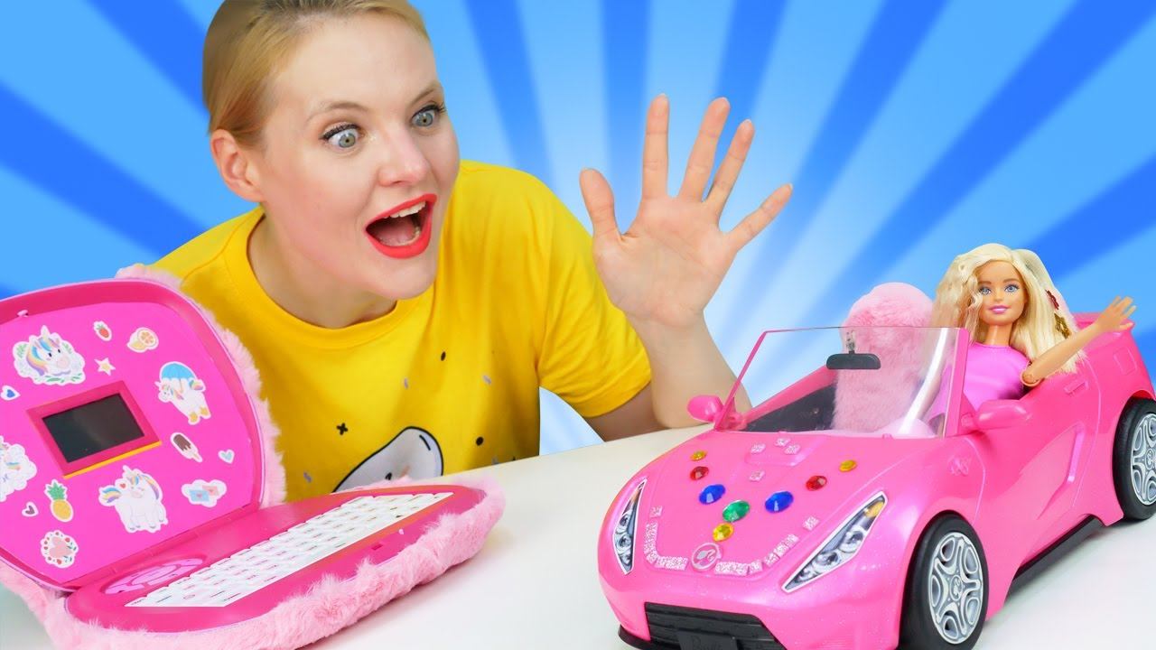 Розовый ноутбук для Алёны Школа стилиста. Видео для девочек игры прически и макияж для кукол смотреть онлайн