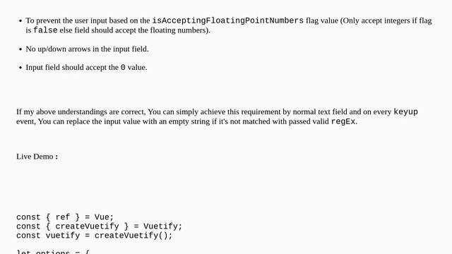 How to create a numeric integer input using Vuetify? смотреть онлайн