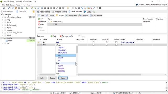 MySql - Tạo Database, Tables và Foreign key trên HeidiSQL Laragon (Full HD) смотреть онлайн