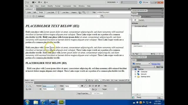 Dreamweaver Creating a blank webpage смотреть онлайн