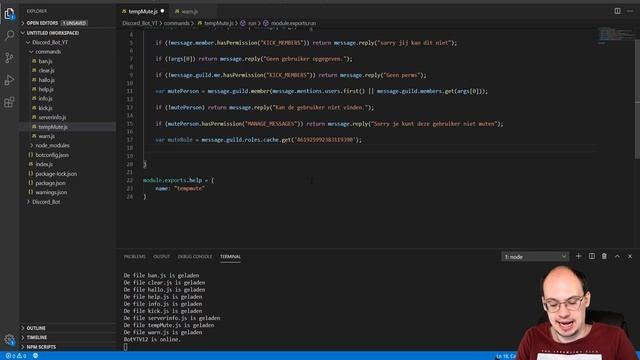 DISCORD BOT DEV V12 || Temp Mute Command | Tutorial #7 [Nederlands/Dutch] смотреть онлайн