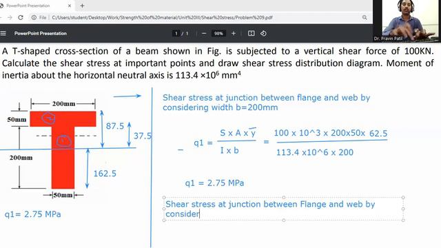 Problem on maximum shear stress for T section beam/ Strength of Materials смотреть онлайн