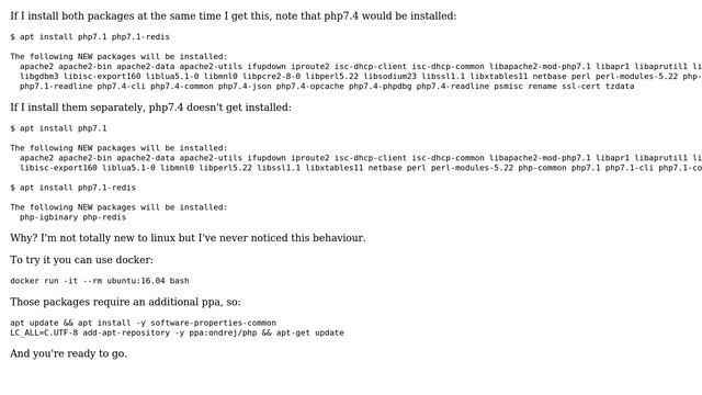 Unix & Linux: `apt install pkg1 pkg2` differs from `apt install pkg1 && apt install pkg2` why? смотреть онлайн