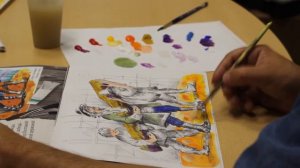 Корабль «Полтава» 1712
Видеоурок «ПЕТР НА ВЕРФИ» техника-гуашь