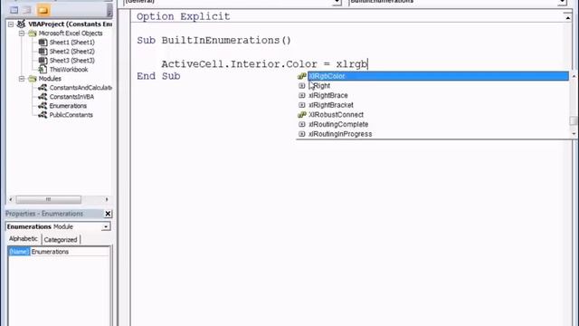 Excel VBA Introduction Part 26 - Constants and Enumerations (Const, Enum) смотреть онлайн