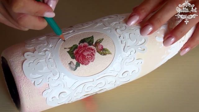 ?Декор свадебного шампанского. Декупаж. Мастер-класс Ютты Арт. смотреть онлайн