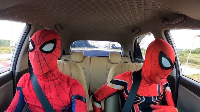SUPERHEROS IN CAR | Dancing Funny Video