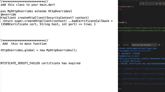 unhandled handshakeException error in client | CERTIFICATE_VERIFY_FAILED: certificate has expired смотреть онлайн