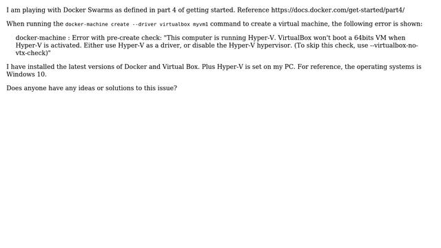 Failing to Docker Virtual Box as per Part 4 of Docker Getting Started смотреть онлайн