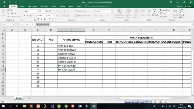 Cara Membuat Daftar Nilai Siswa Menggunakan Microsoft Excel смотреть онлайн