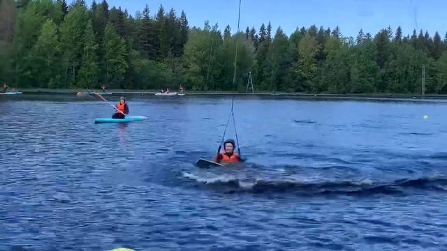 Очередная тренировка на сапе. Вейк-борд. смотреть онлайн