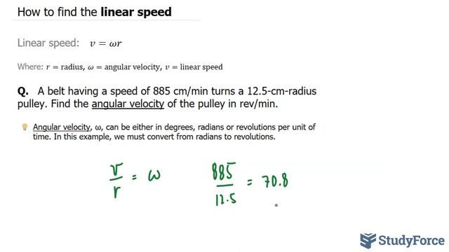 Calculate Angular Velocity from Linear Speed and Radius смотреть онлайн