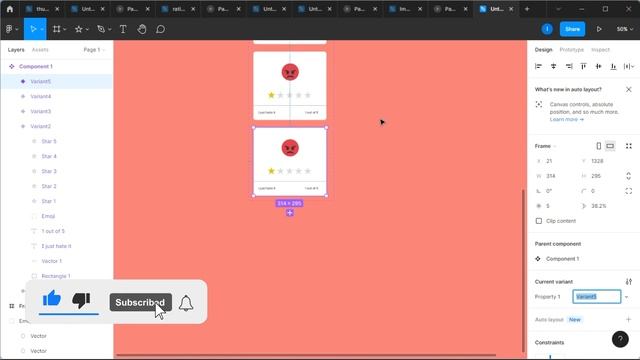 Figma Emoji star rating widget design and animation (2022) смотреть онлайн