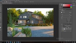 Постобработка рендера в фотошоп.