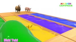 Разноцветные животные посмотри в них (Video for Kids)