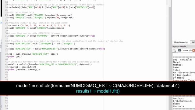 Python Lesson 7 - ANOVA: Explanatory variables with two levels - Data Analysis Tools смотреть онлайн