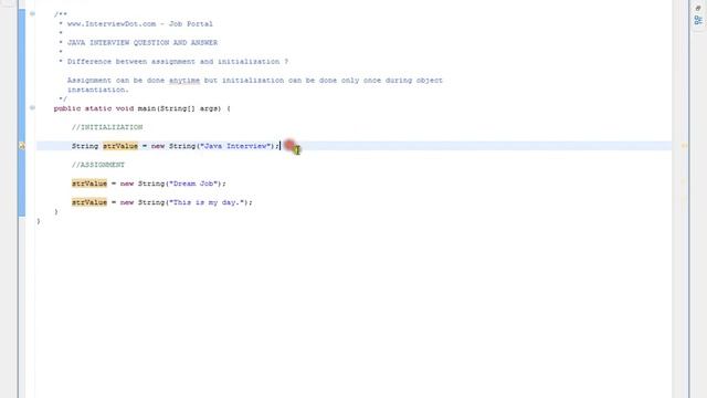 Java Difference between assignment and initialization смотреть онлайн