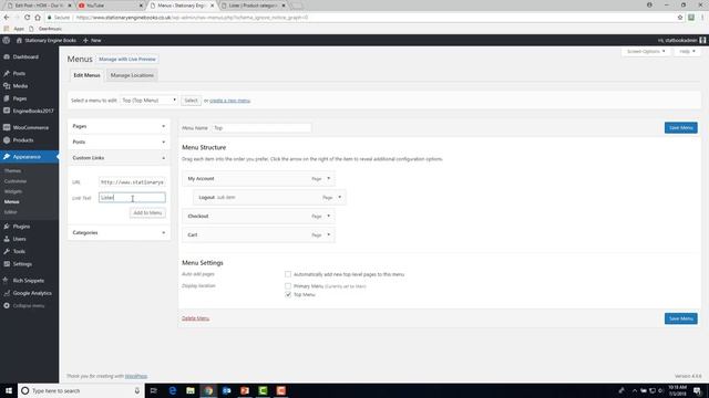 Wordpress menu adding a custom link смотреть онлайн