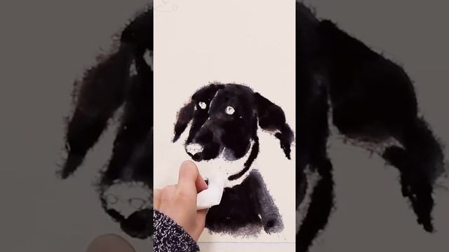 Портрет пса в несколько касаний акварелью смотреть онлайн