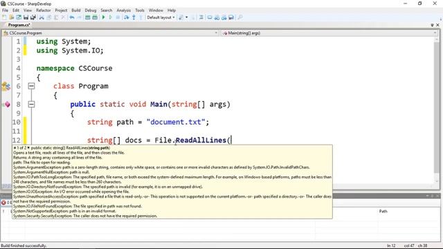 C# Intermediate I Tutorial 4 - Read Multiple lines from a File смотреть онлайн