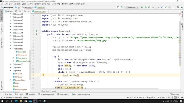 Java - урок 49.4 Download file with Java from URL (закачиваем файлы с сети по URL) смотреть онлайн