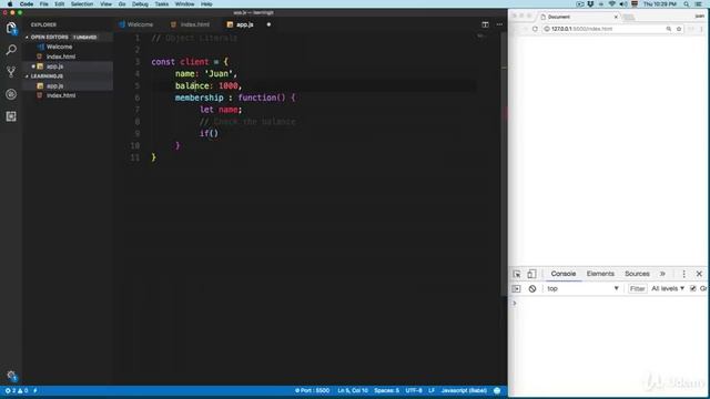 Modern JavaScript The Complete Course - Build +10 Projects : Object Literals смотреть онлайн
