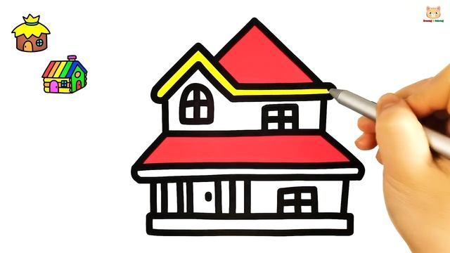 Draw 5 simple houses for children to follow. Teach Your Children #coloring #drawing #drawinghouse смотреть онлайн