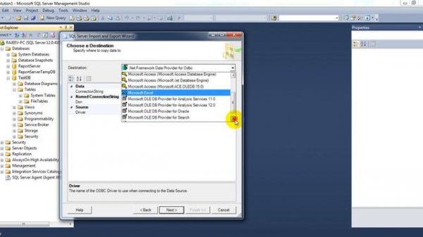 Export excel table to SQL