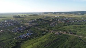 Село Еловка с птичьего полета.  Большемуртинский район. 4K